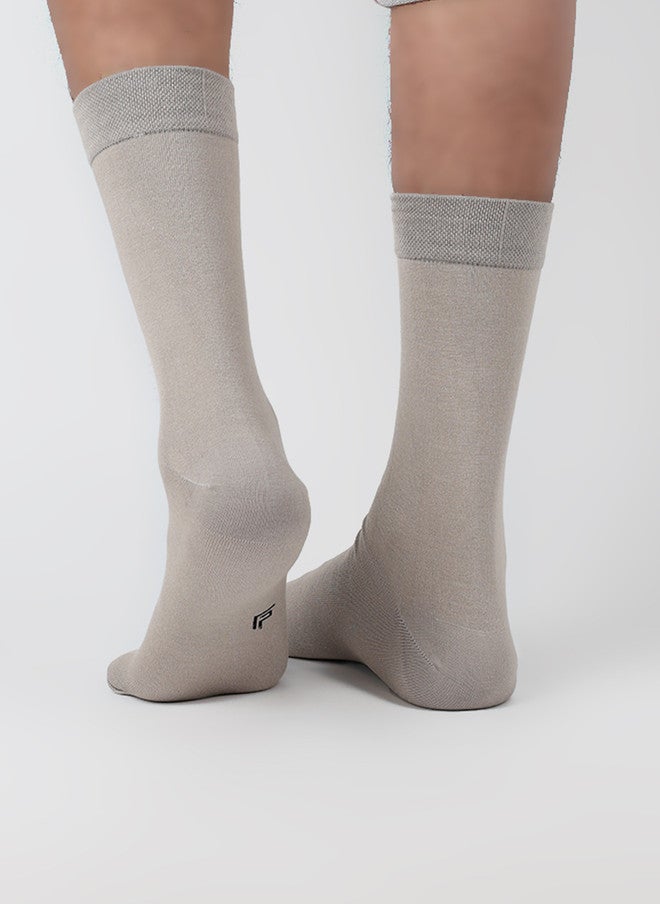 FOOTPRINTS FOOTPRINT Men 5 Pairs Anti Odour Organic Cotton Calf-Length Solid Bamboo Formal Socks - Image 4